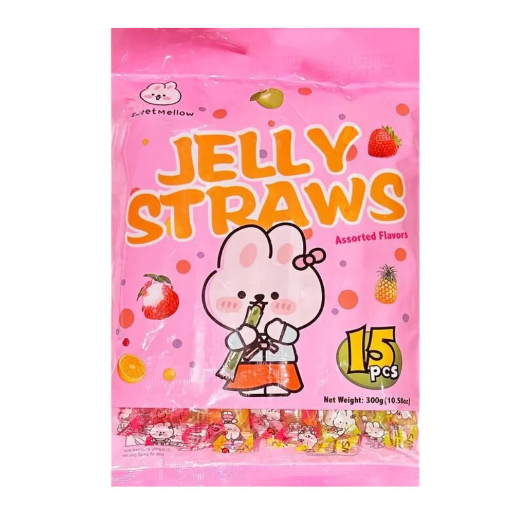 Jelly Straws Assorted Flavors, gelatine alla frutta da 300g