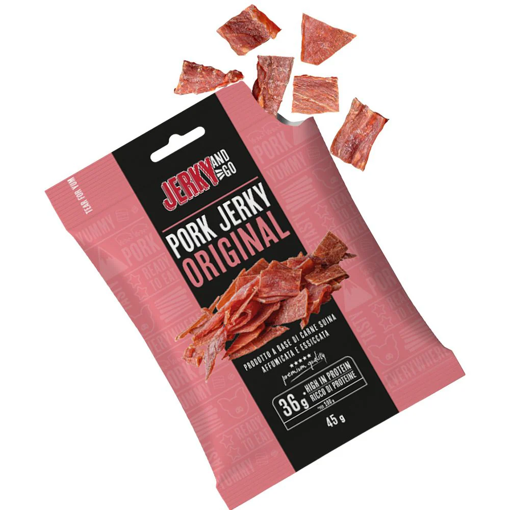 Jerky and Go Pork Jerky Original, carne secca di maiale da 45g - Image 2