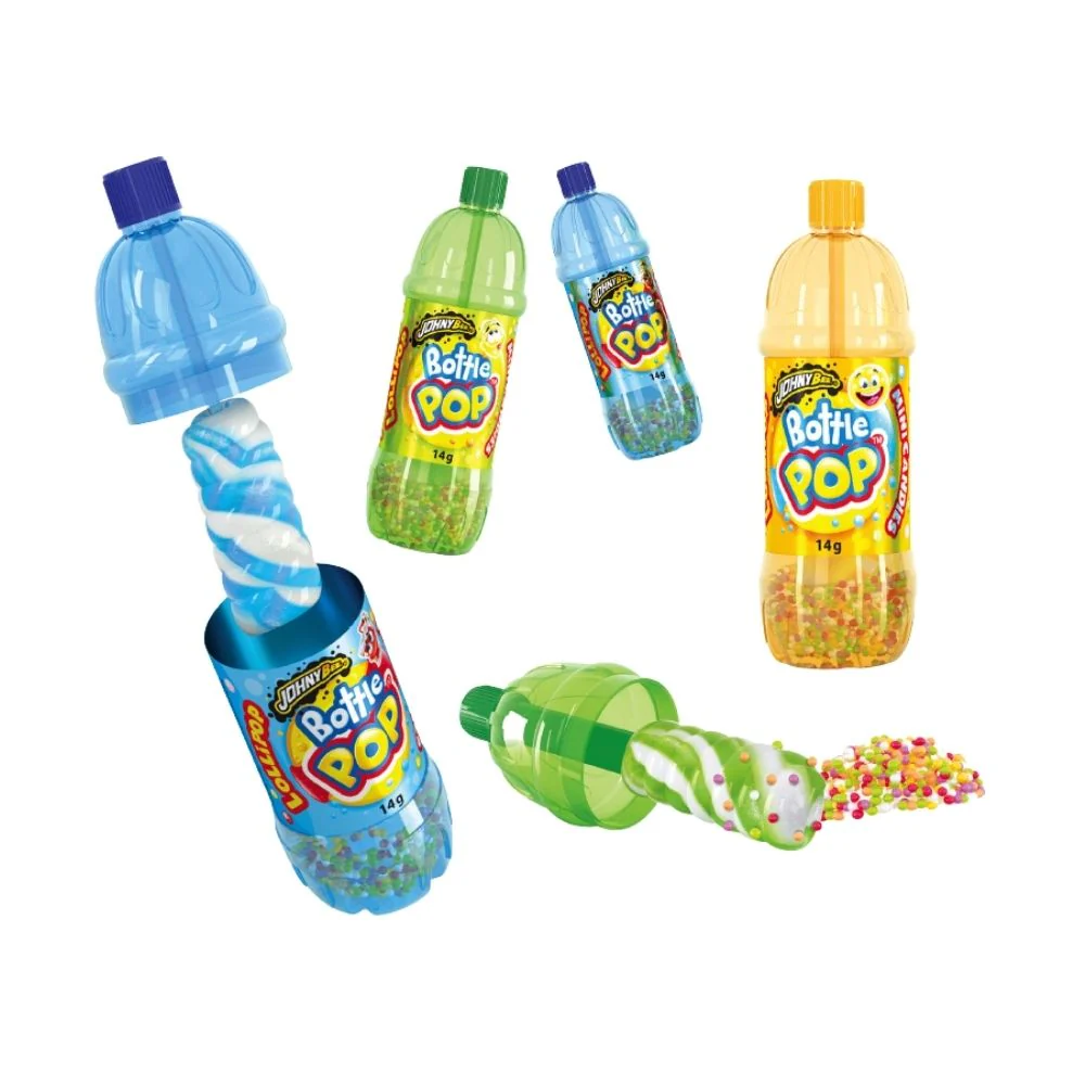 Johny Bee Bottle Pop, lecca-lecca con caramelle pressate da 14g