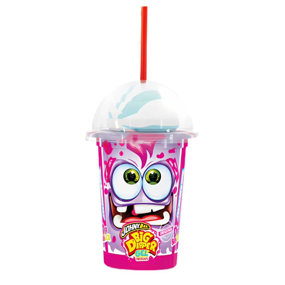 Johny Bee Blue Raspberry Big Dipper Gel, lecca lecca con gel al gusto di lampone blu da 50g