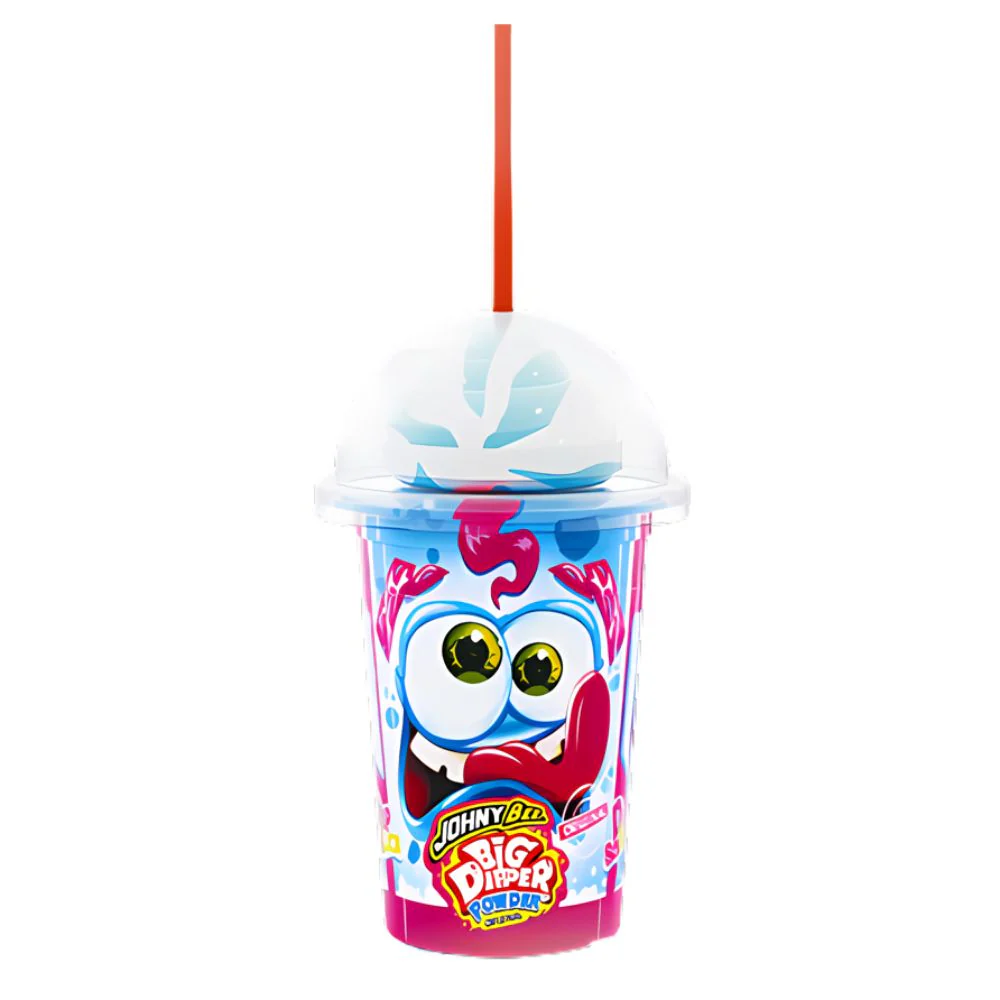 Johny Bee Blue Raspberry Big Dipper Powder, lecca lecca con polverina al gusto di lampone blu da 47g