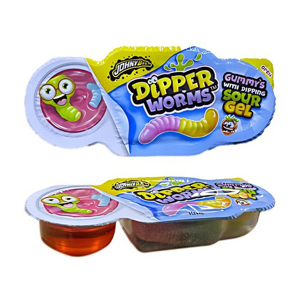 Johny Bee Dipper Worms, caramelle gommose al gusto di frutta da 60g