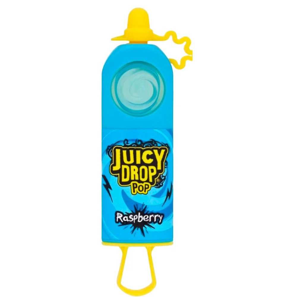 Juicy Drop Pop Raspberry, lecca lecca con caramella liquida al gusto di lampone da 26g