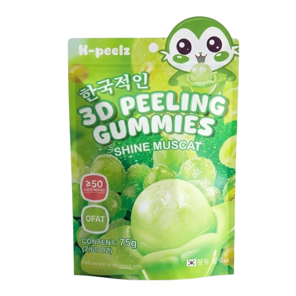 K-peelz 3D Peeling Gummies Shine Muscat, caramelle gommose al gusto di uva da 75g