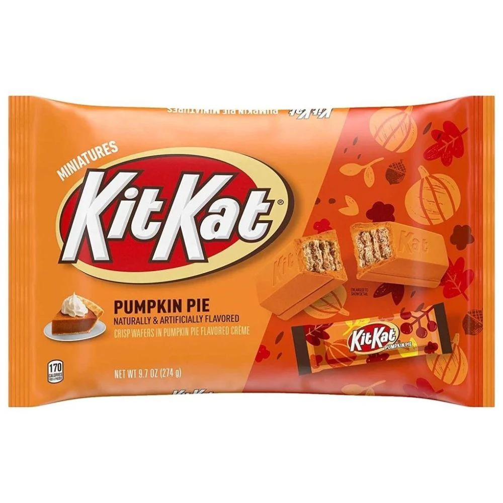 Kit Kat Pumpkin Pie, confezione di wafers ripieni di crema alla zucca da 274g