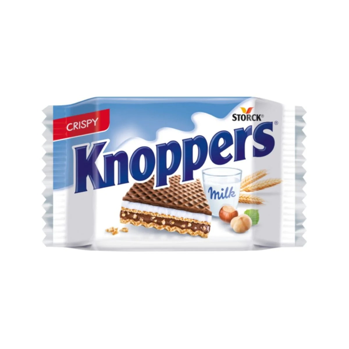 Knoppers Milk, wafer ripieno di crema al latte e nocciole da 25g