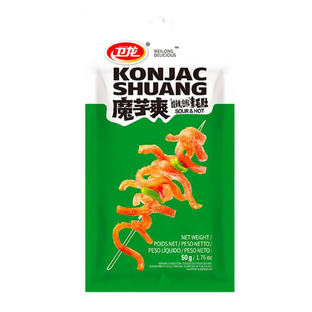 Konjac Shuang Sour & Hot, snack di konjac al gusto acido e piccante da 50g
