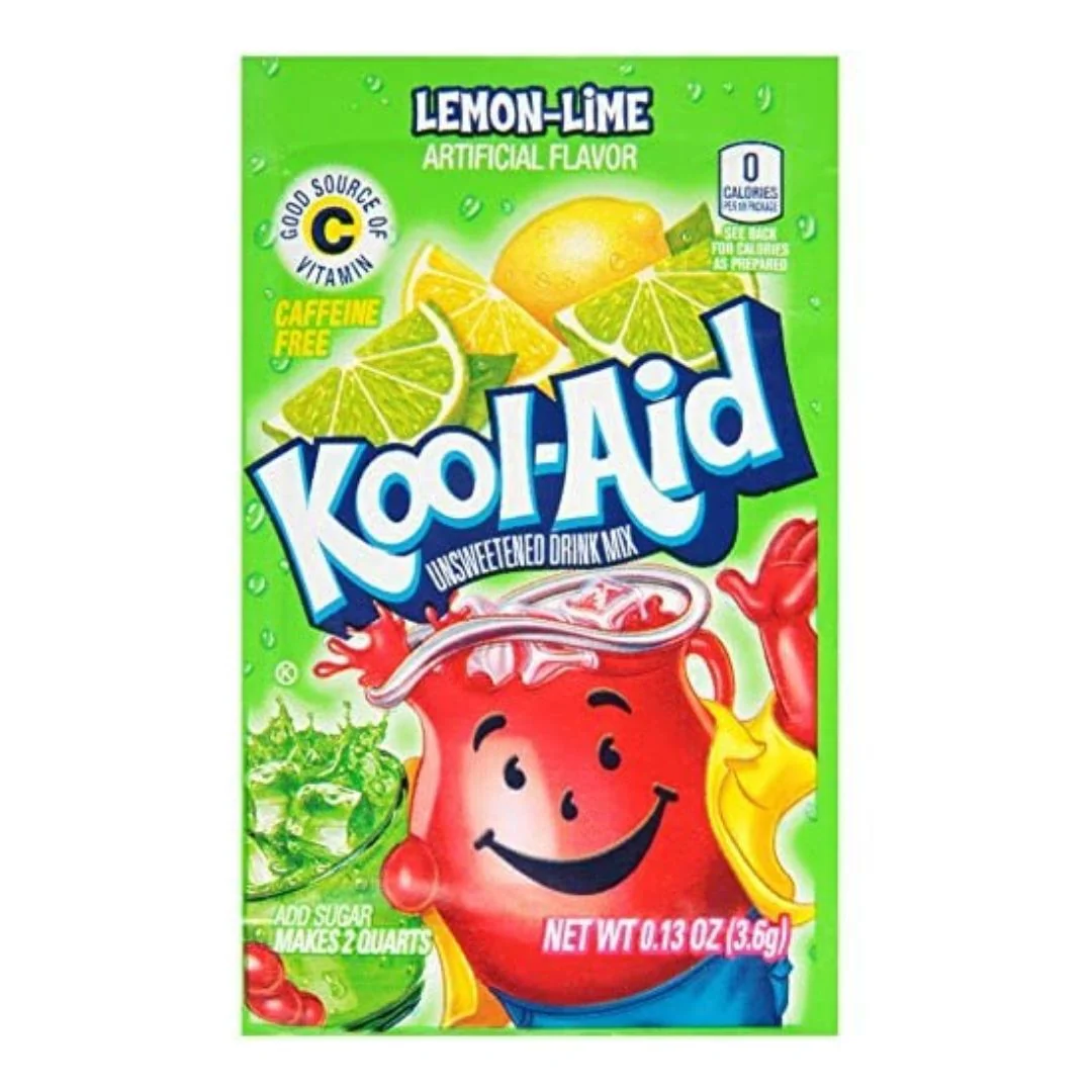 Kool Aid Lemon Lime, preparato per bevande al lime da 6.5g