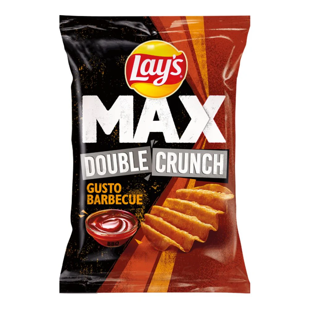 Lay's Max Double Crunch BBQ, patatine fritte al gusto di barbecue da 37g