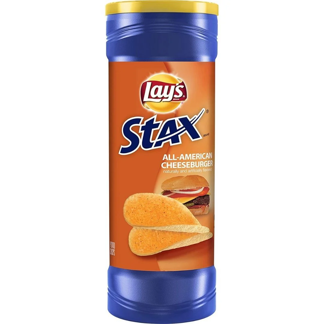 Lay's Stax All-American Cheeseburger, patatine al cheeseburger da 155.9g