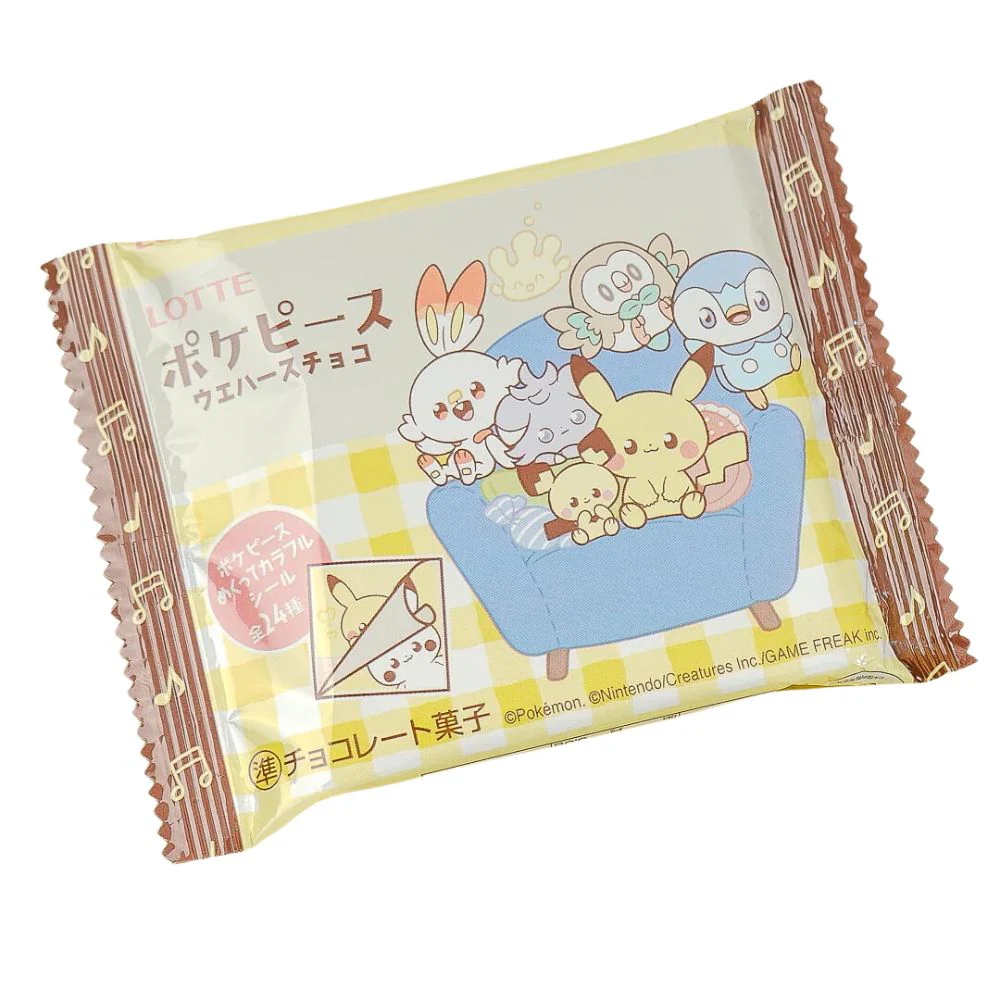 Lotte Pokemon Wafers Chocolate, wafer ripieno al cioccolato da 23g