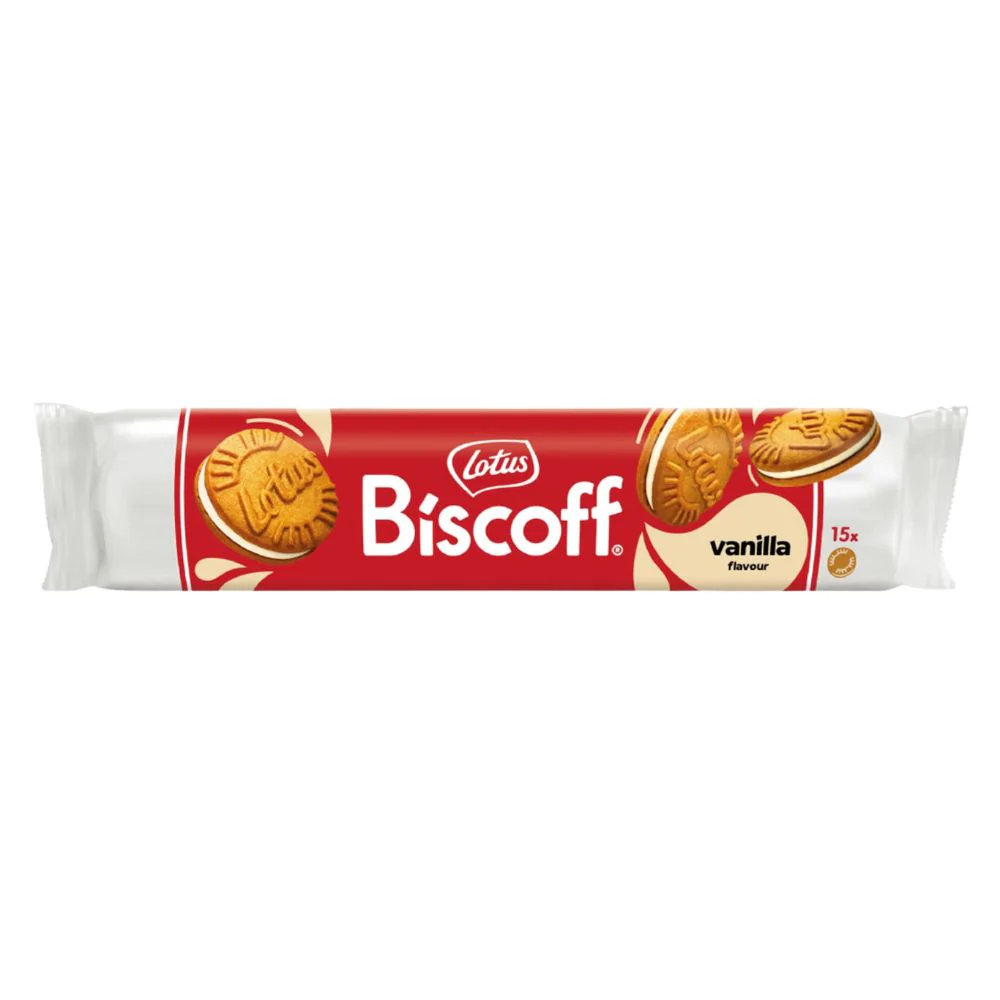 Lotus Biscoff With Vanilla Flavour, biscotti con crema al gusto di vaniglia da 150g