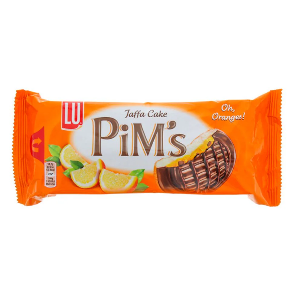 LU Pim's Biscuits Orange and Chocolate, biscotti ripieni con crema all’arancia ricoperti di cioccolato da 147g