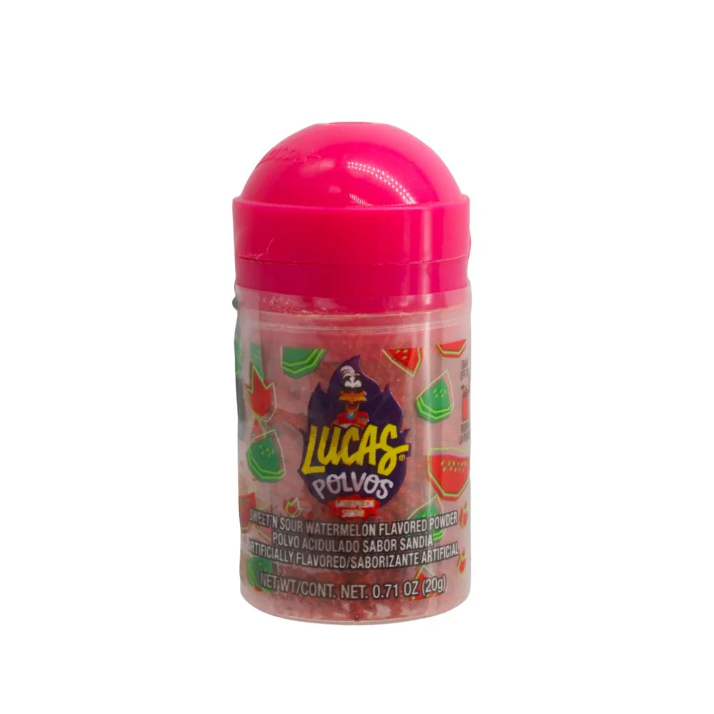 Lucas Polvos Sweet 'n' Sour Watermelon Flavored Powder, polverina piccante e aspra al gusto di anguria da 20g