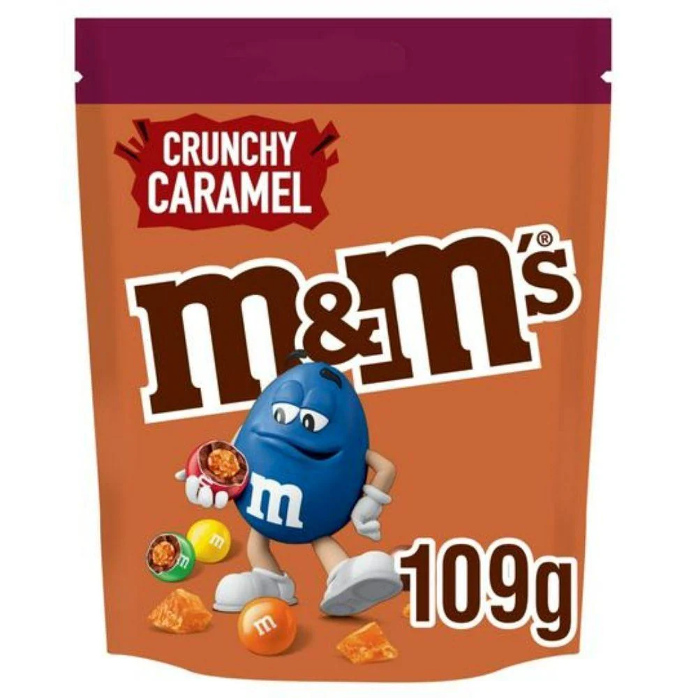 M&M's Crunchy Caramel Pouch, m&m's al cioccolato ripieni di caramello da 109g