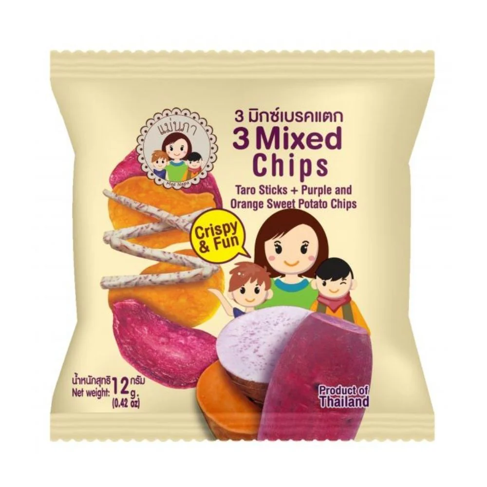Mae Napa 3 Mixed Chips, tris di taro, patata viola e arancione al sapore originale da 30g