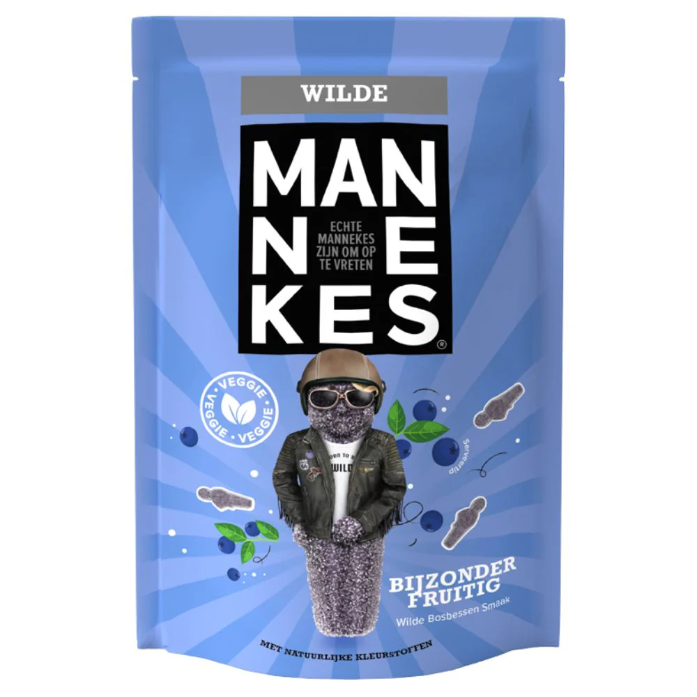 Mannekes Wilde, caramelle al gusto di frutti di bosco da 100g