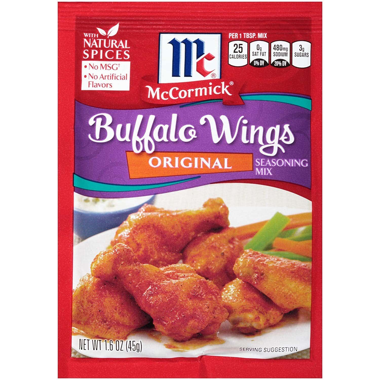 McCormick Buffalo Wings Original, condimento speziato per pietanze da 45g