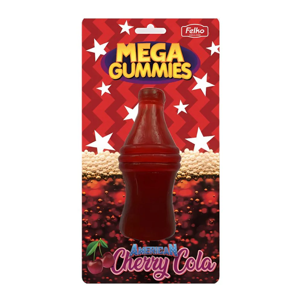 Mega Gummies American Cherry Cola, caramella gommosa gigante al gusto di cola da 120g