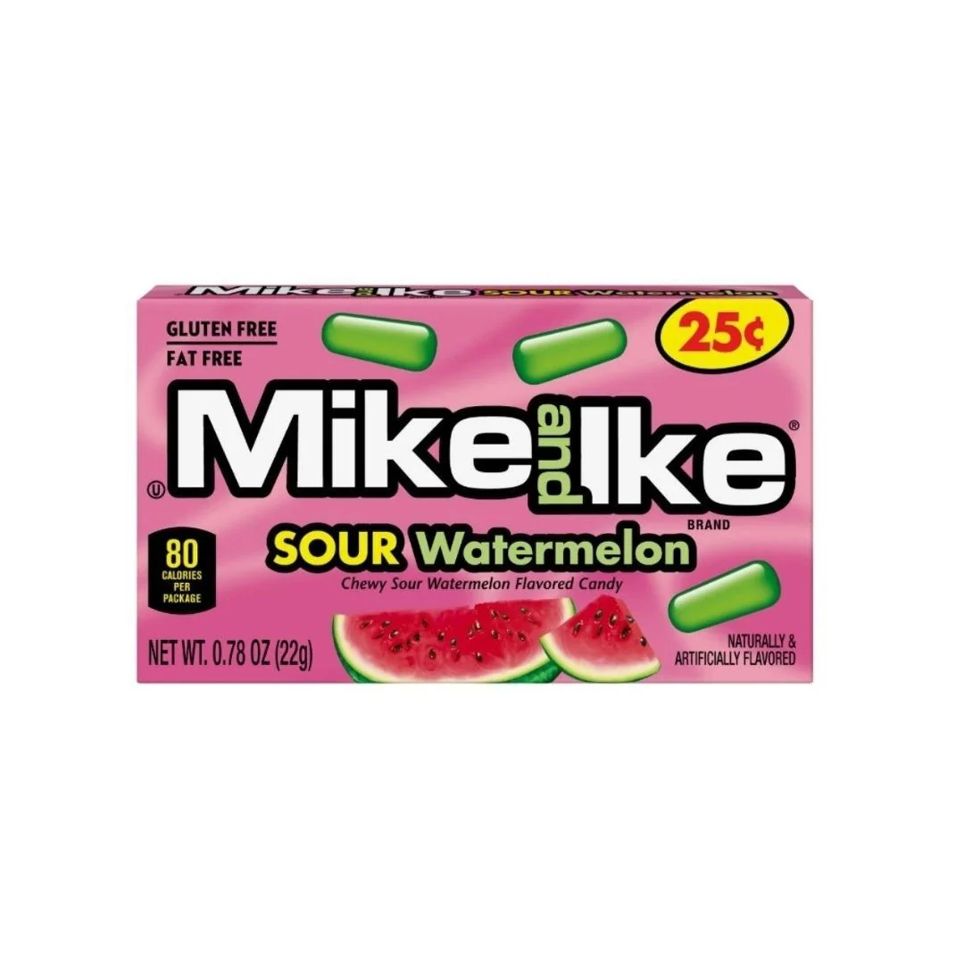 Mike and Ike Sour Watermelon, caramelle all'anguria da 22g