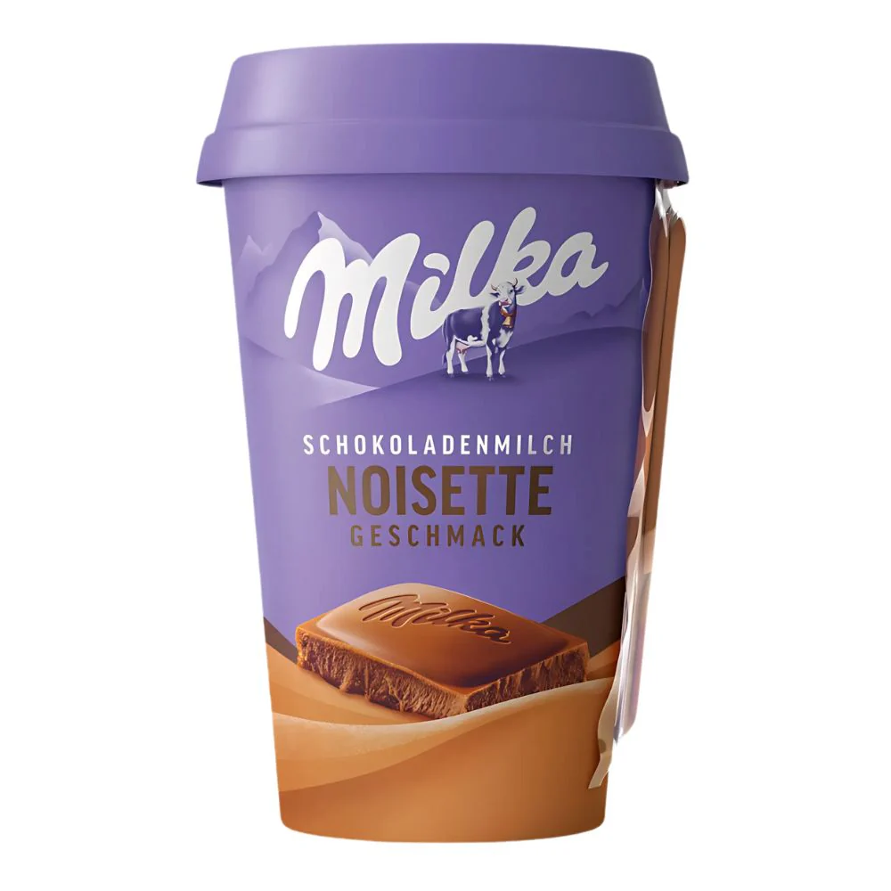 Milka Schokoladenmilch Noisette, latte al cioccolato gusto nocciola da 220ml