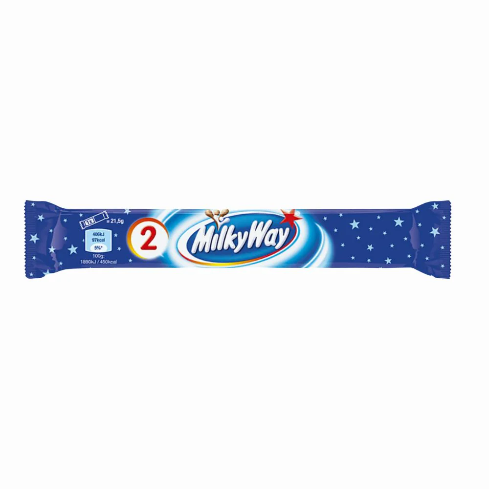 MilkyWay Twin, due barrette al cioccolato ripiene di caramello e torrone fondente da 43g