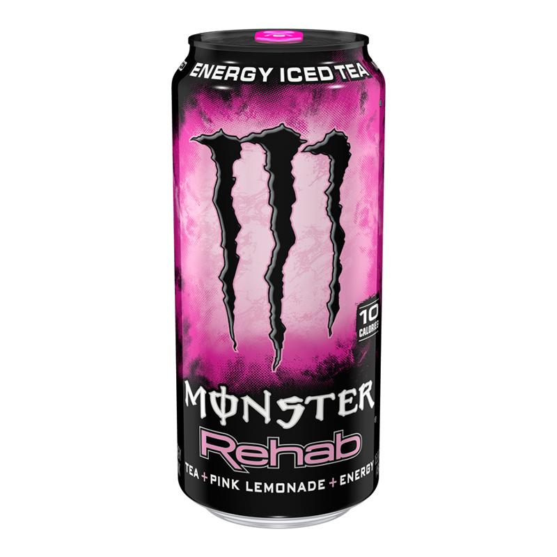 Monster Rehab Tea Pink Lemonade, energy drink al tè alla limonata rosa da 458