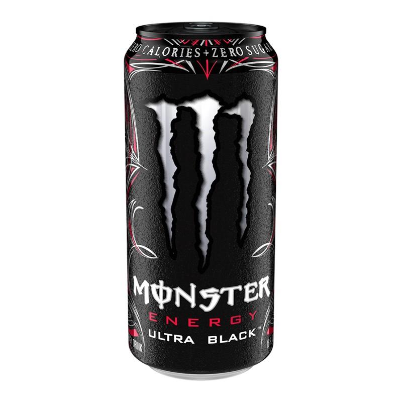 Monster Energy Ultra Black Zero Sugar, energy drink alla frutta da 473 ml