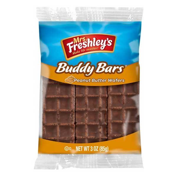 Mrs Freshley's Buddy Bar, wafer al cioccolato e al burro d'arachidi da 85g