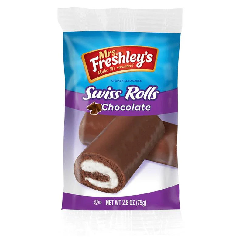 Mrs. Freshley's Swiss Rolls Chocolate, rotolo alla crema e al cioccolato da 79g