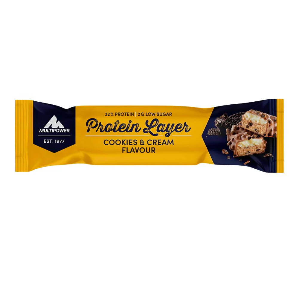Multipower Protein Layer Cookies & Cream, barretta proteica al cookies and cream da 50g