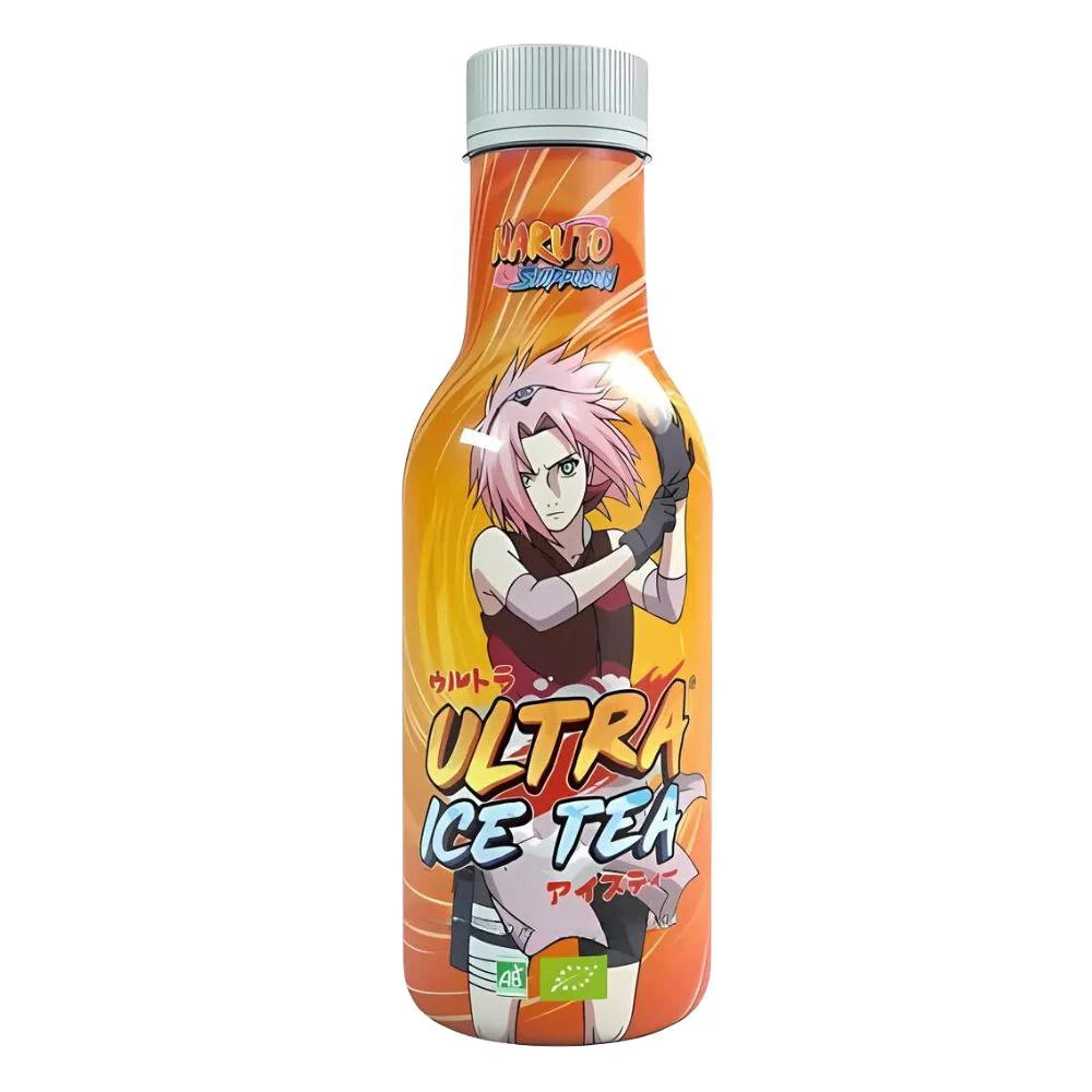 Naruto Ultra Ice Tea Sakura With Peach Juicy, tè bianco con succo di pesca da 500ml