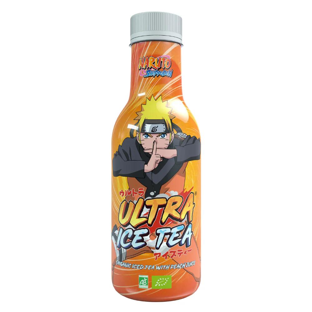 Naruto Ultra Ice Tea Naruto With Peach Juicy, tè bianco con succo di pesca da 500ml