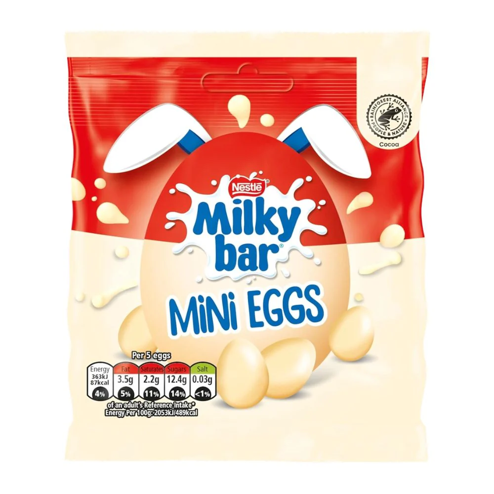 Nestle Milkybar Mini Eggs, uova di cioccolato bianco da 80g