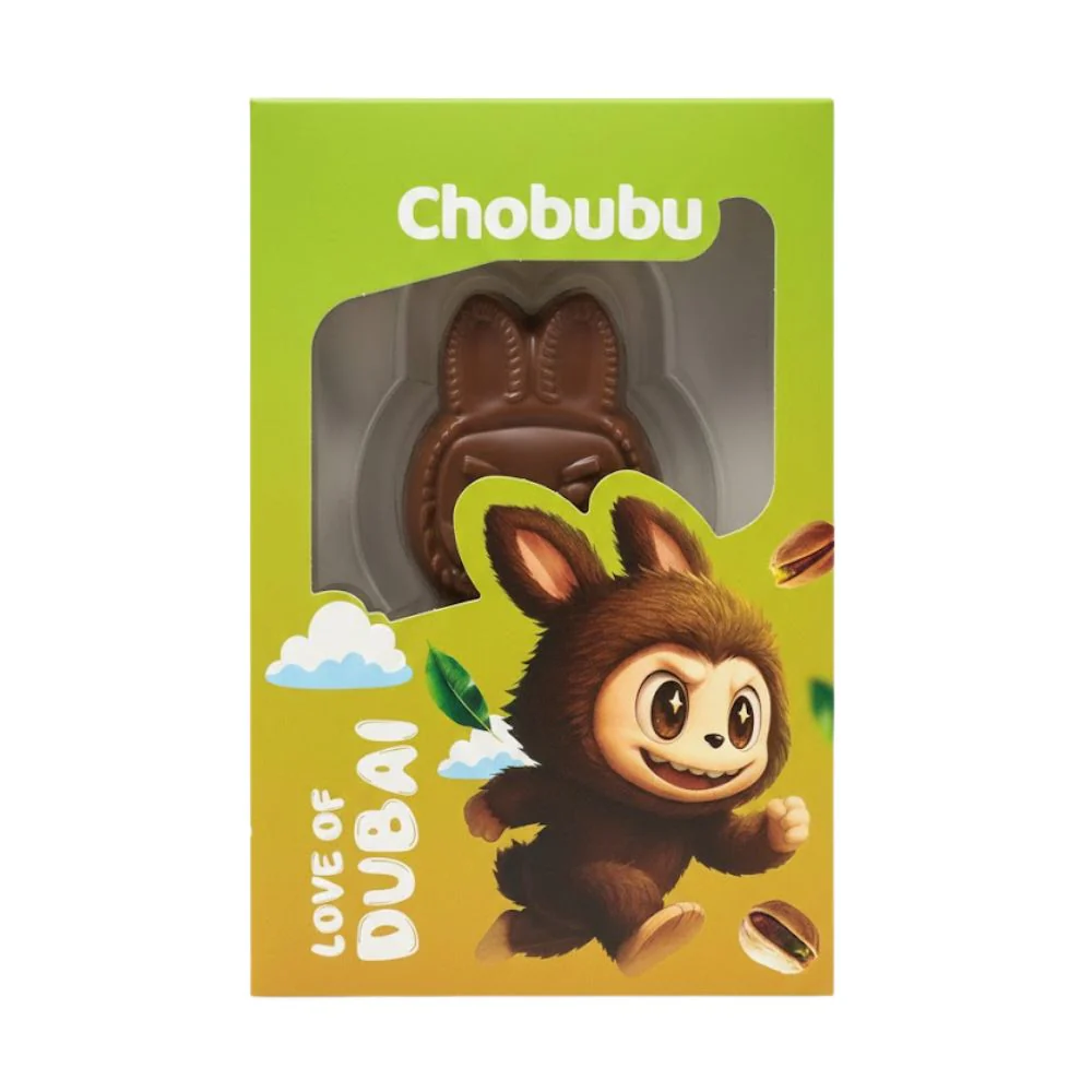 Noesis Chobubu Love of Dubai, cioccolato al latte con pistacchi e filamenti di impasto tostati da 75g