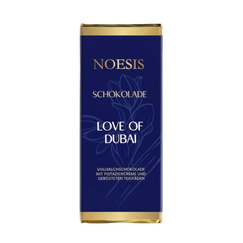 Noesis Dubai Schokolade Kadayif, cioccolato al latte ripieno di pistacchio e kadayif da 95g
