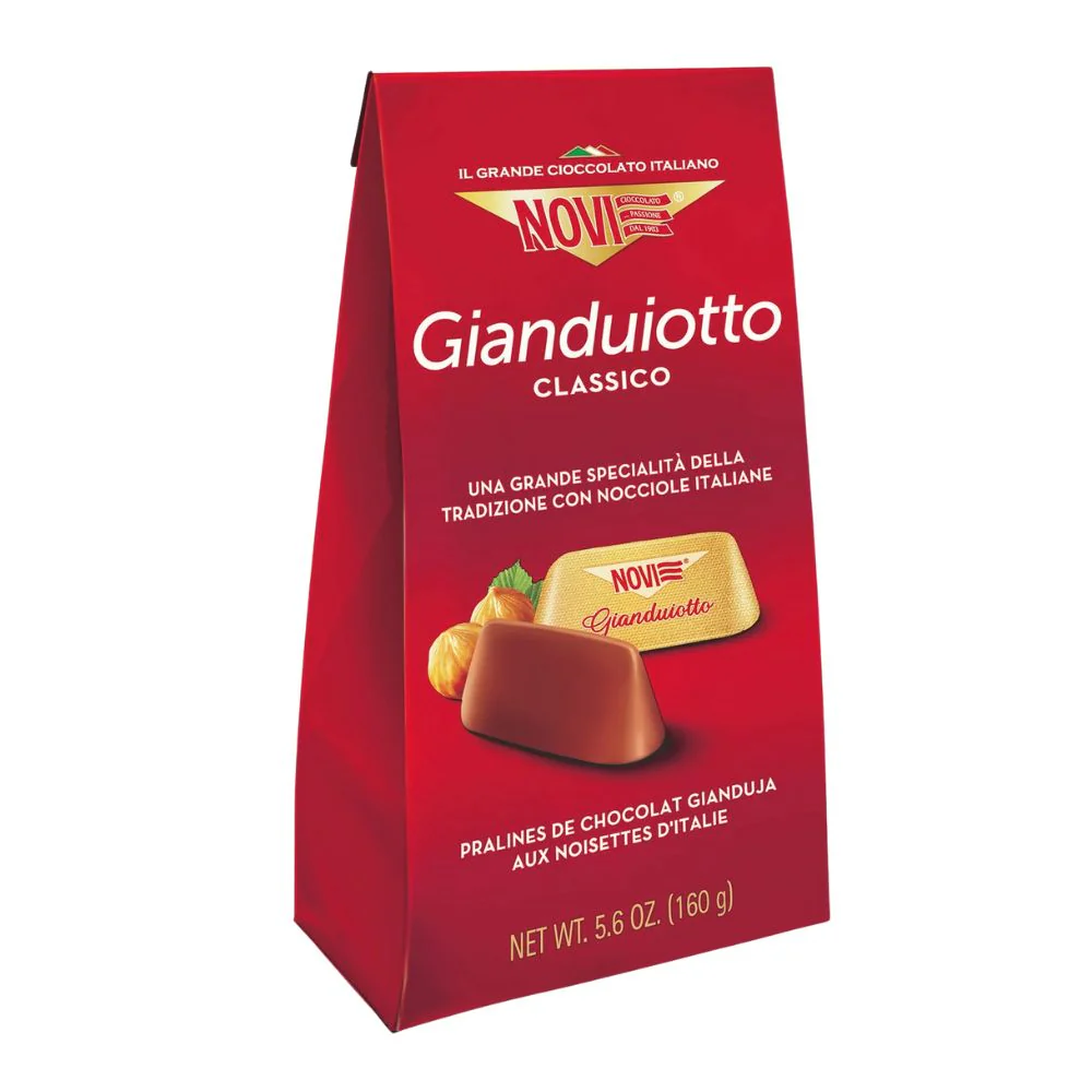 Novi Gianduiotto Classico, praline di cioccolato al latte e alle nocciole gianduja da 160g