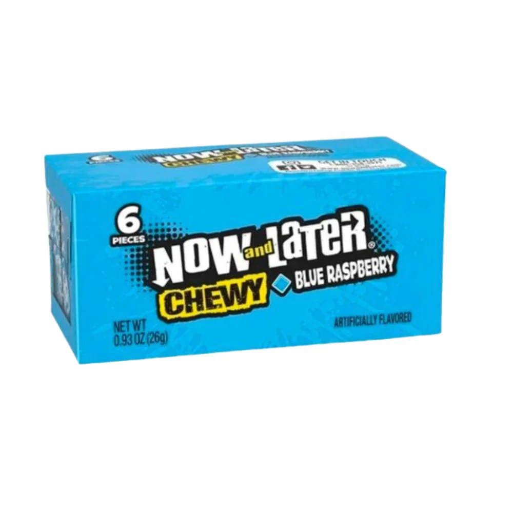 Now & Later Chewy Blue Raspberry, gomme al mirtillo da 26g