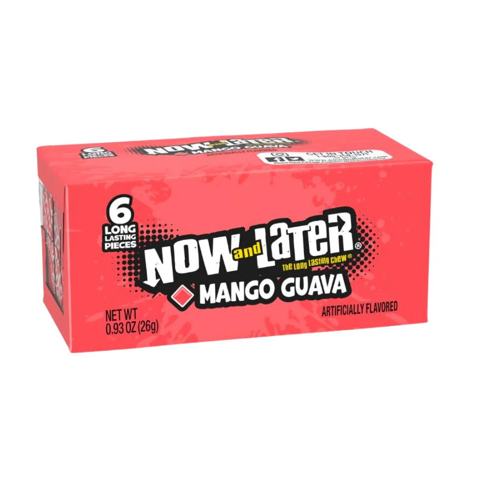 Now&Later Chewy Mango Guava, caramelle al mango da 26g