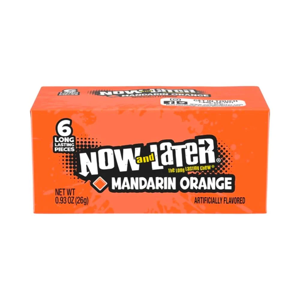 Now & Later Mandarin Orange, caramella al gusto di arancia e mandarino da 26g