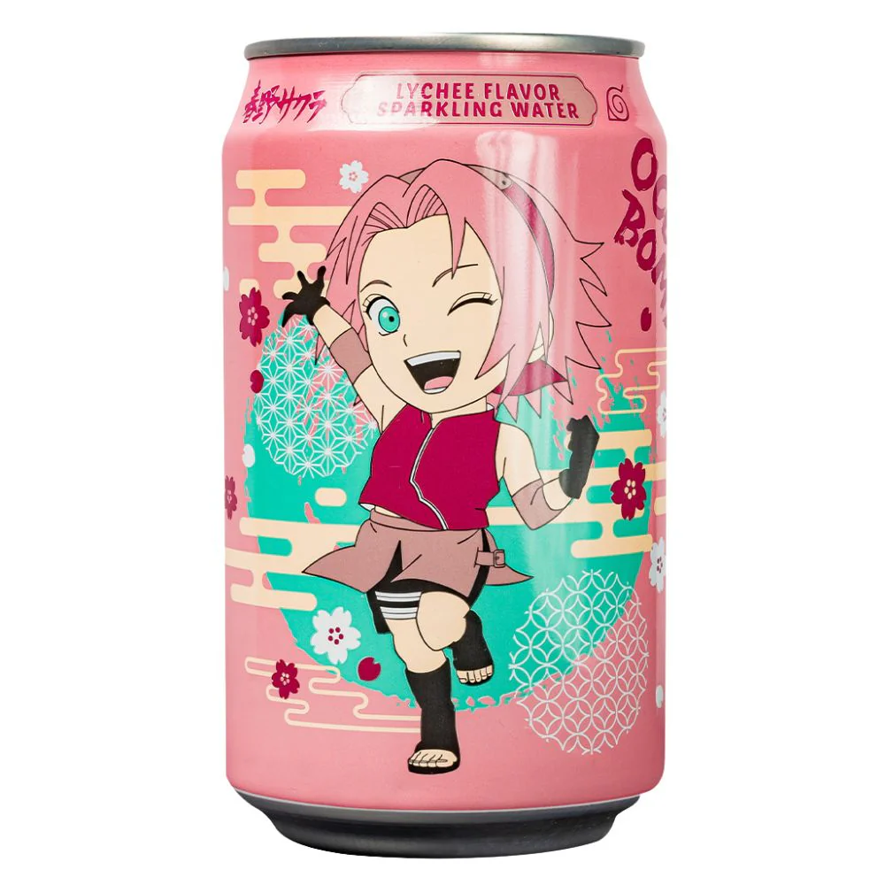 Ocean Bomb Sakura Lychee Sparkling Water, bevanda gassata aromatizzata al gusto di litchi da 330ml