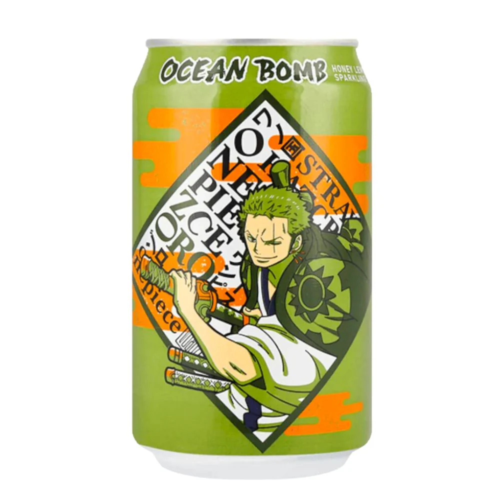 Ocean Bomb Zoro Limited Edition, bevanda frizzante al gusto di limone e miele da 330ml