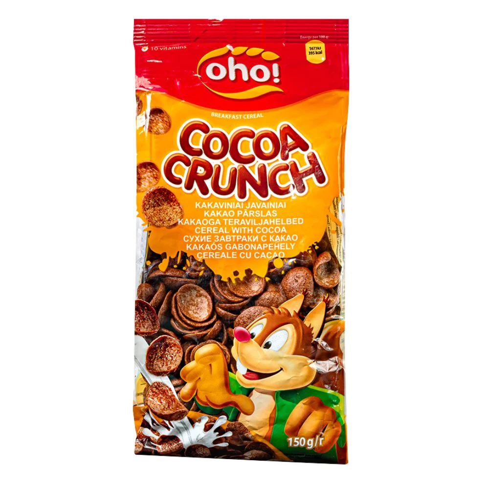 Oho! Cocoa Crunch, cereali al gusto di cacao da 150g