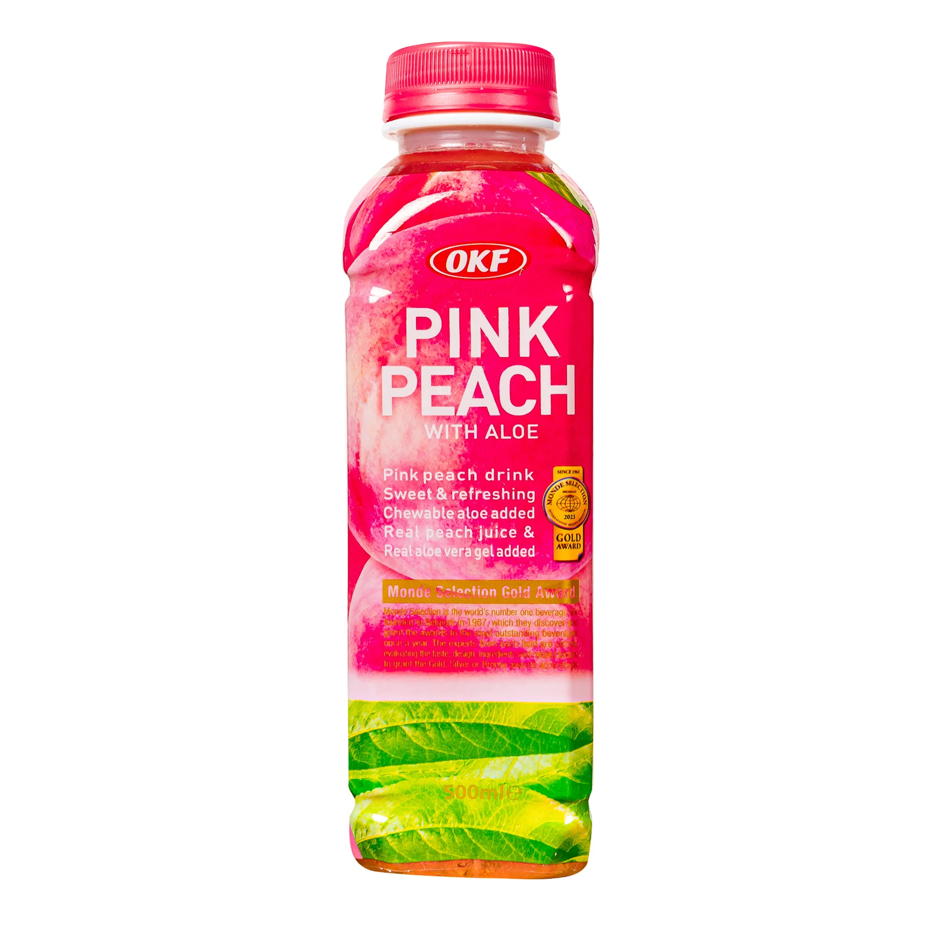 OKF Pink Peach With Aloe, bevanda idratante al gusto di pesca e aloe da 500ml
