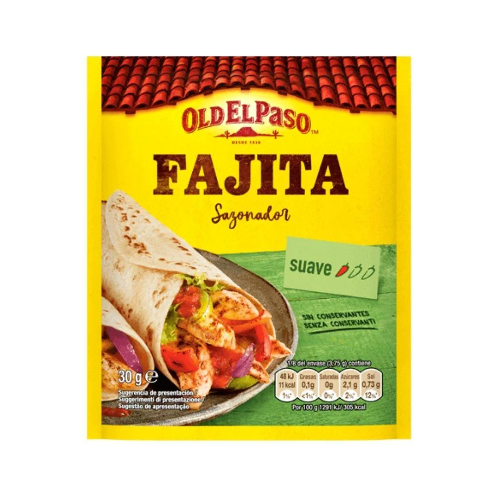 Old El Paso Fajita Sazonador, mix di spezie per carne da 30g
