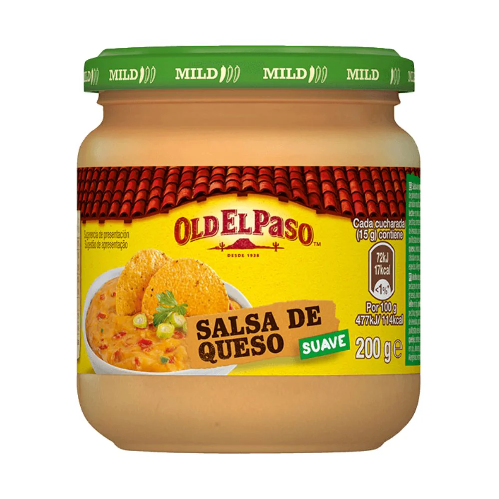 Old El Paso Salsa De Queso Suave, salsa di formaggio e peperone rosso da 200g