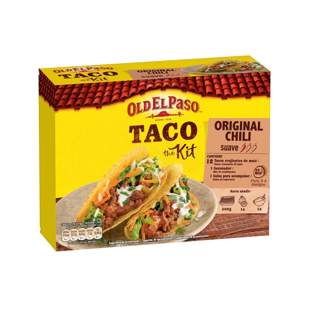Old El Paso Taco The Kit, kit per taco con mix di condimento da 308g