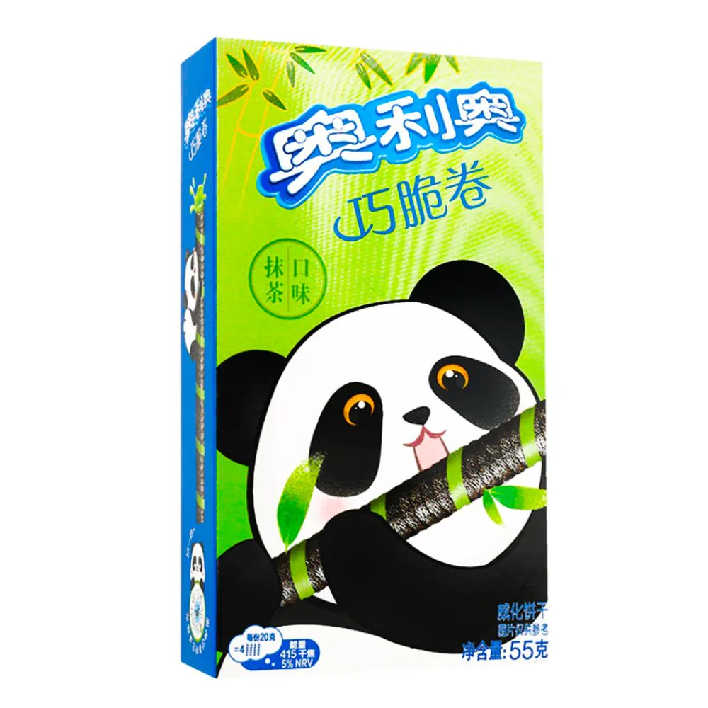 Oreo Matcha Wafer Rolls, biscotti con gocce di cioccolato oreo matcha da 55g