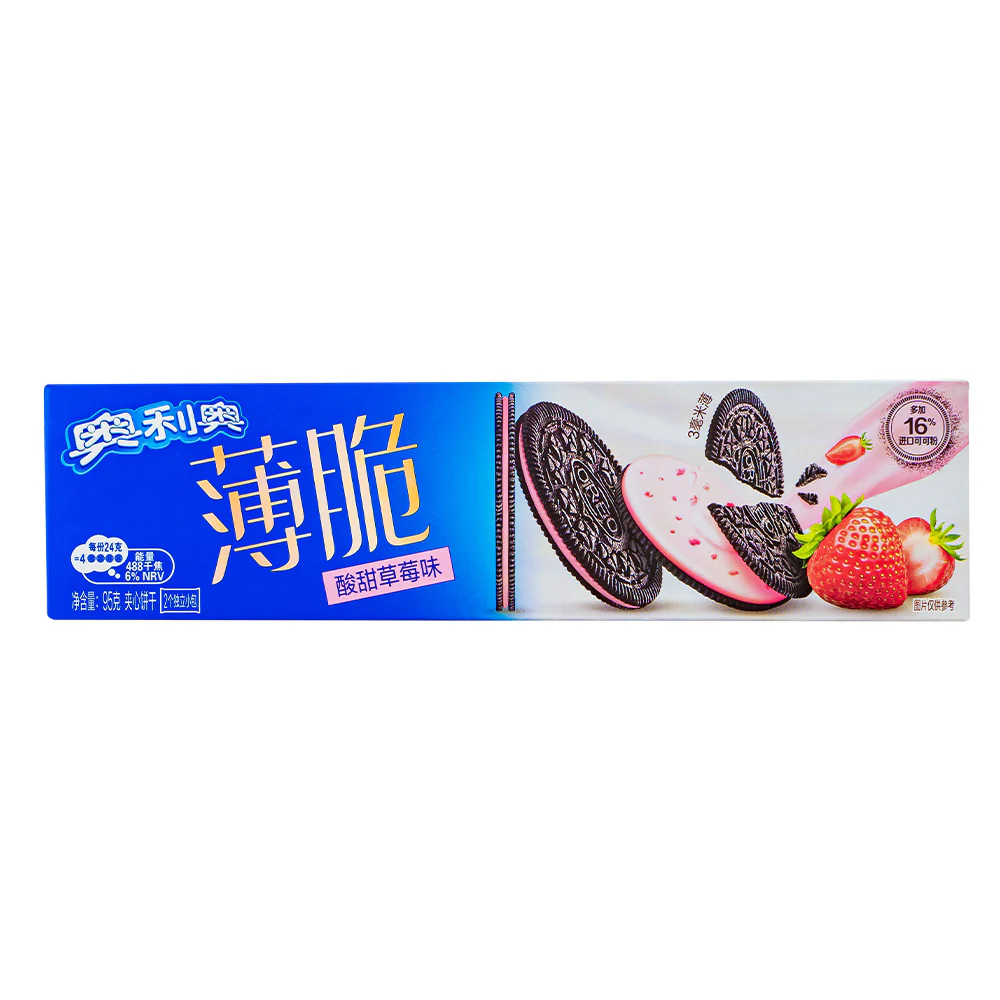 Oreo Thin Strawberry, biscotti con crema alla fragola da 40g