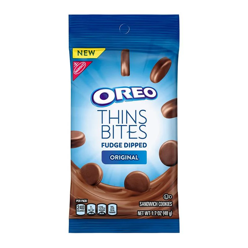 Oreo Thins Bites Fudge Dipped Original, biscotti al cioccolato con crema alla vaniglia da 168g